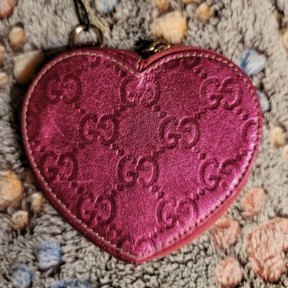 Gucci Guccissima Heart Coin Purse Purple Authentic - Picture 6 of 16
